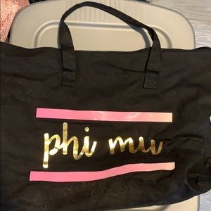 Phi Mu zippered tote